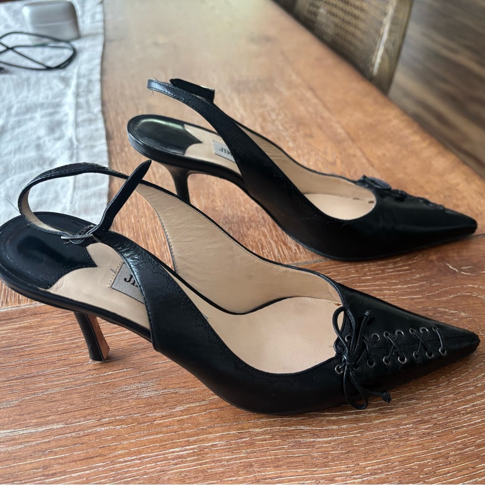 Jimmy Choo Black Lace Slingback Heels – EU 37.5 / US 7.5